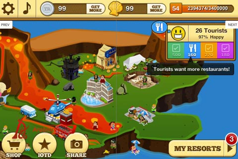 لعبة التجارة الطريفة على منصة أندرويد Tap Resort Party 