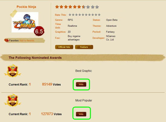 ندعوكم للتصويت لعبتنا Pockie Ninja في مهرجان الالعاب اون لاين